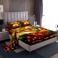 thumbnail image 1 of Merry Christmas Bed Sheets Set 4 Pcs Happy New Year Sheet Set King Size for Boys Girls Kids Christmas Decorations Fitted Sheet Nightmare Before Christmas Flat Sheet Winter Themed Bedding Set, 1 of 5