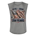 thumbnail image 3 of Havenx We the People Vest for Men American Flag Design Sleeveless Shirts Crewneck Graphic Tank Top Cross Patriotic 250 Years Of Freedom Top,Gray XL, 3 of 3