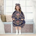 thumbnail image 7 of BZSMCE Wearable Blanket Hoodie Fashion Vintage Floral Elegance Tapestry Home Wear, 7 of 7
