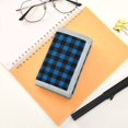 thumbnail image 7 of JIALIOU Nylon Trifold Card Wallet with ID Window Zipper Pocket for Men Women Teen Dark Blue and Glack Gingham, 7 of 7