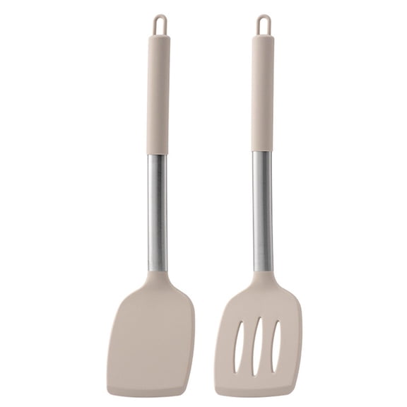 Lwzlh Silicone Spatula and Slotted Turner 2 Piece Set – Solid Slotted Kitchen Spatulas for Nonstick Cookware, High Heat Resistant BPA Free Cooking Utensils for Flipping Fish Eggs Pancakes