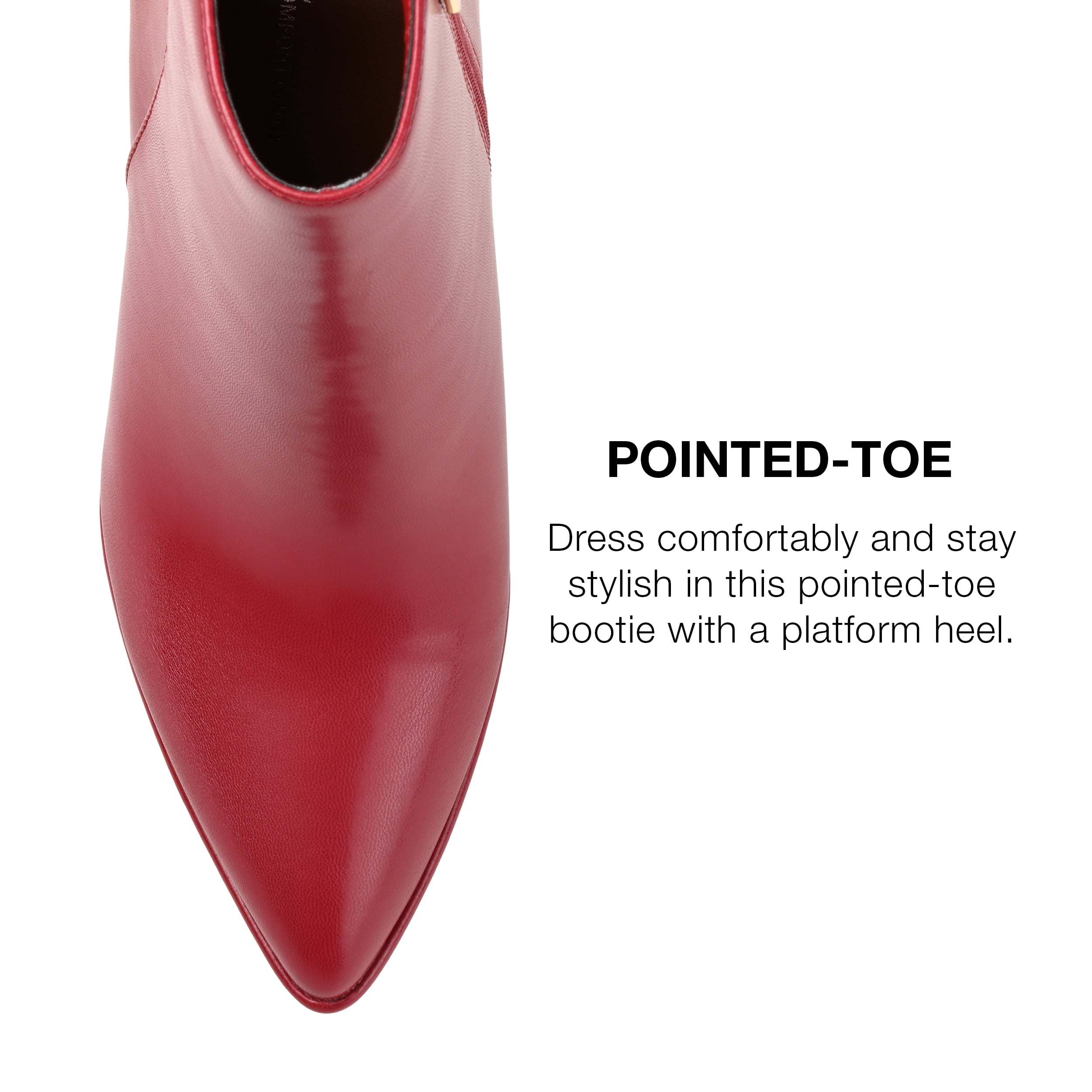 Journee Collection Womens Marnnie Pointed Toe Platform Ankle Booties
