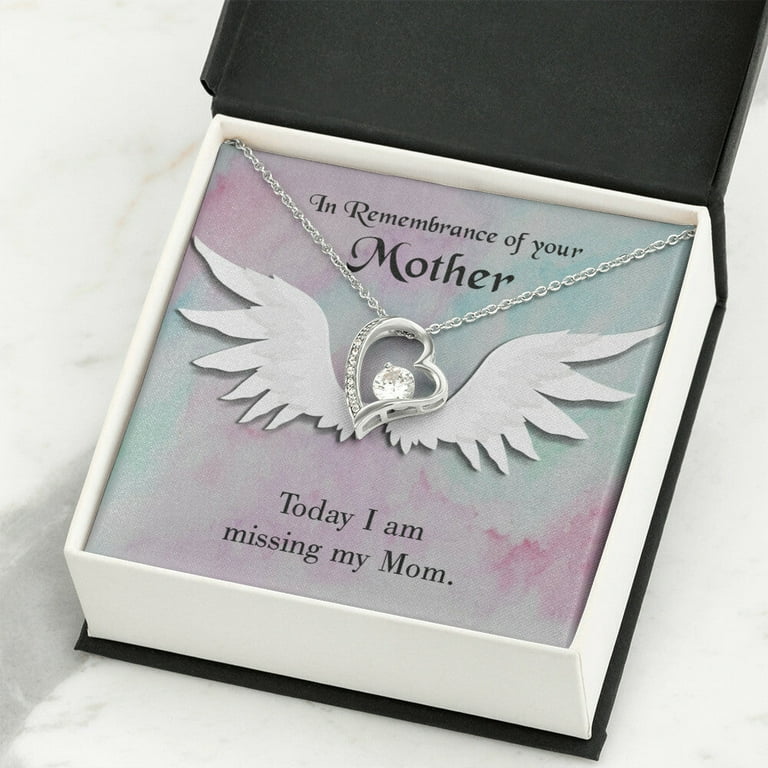 To Mom Remembrance Message Missing My Mom Forever Necklace w Message Card