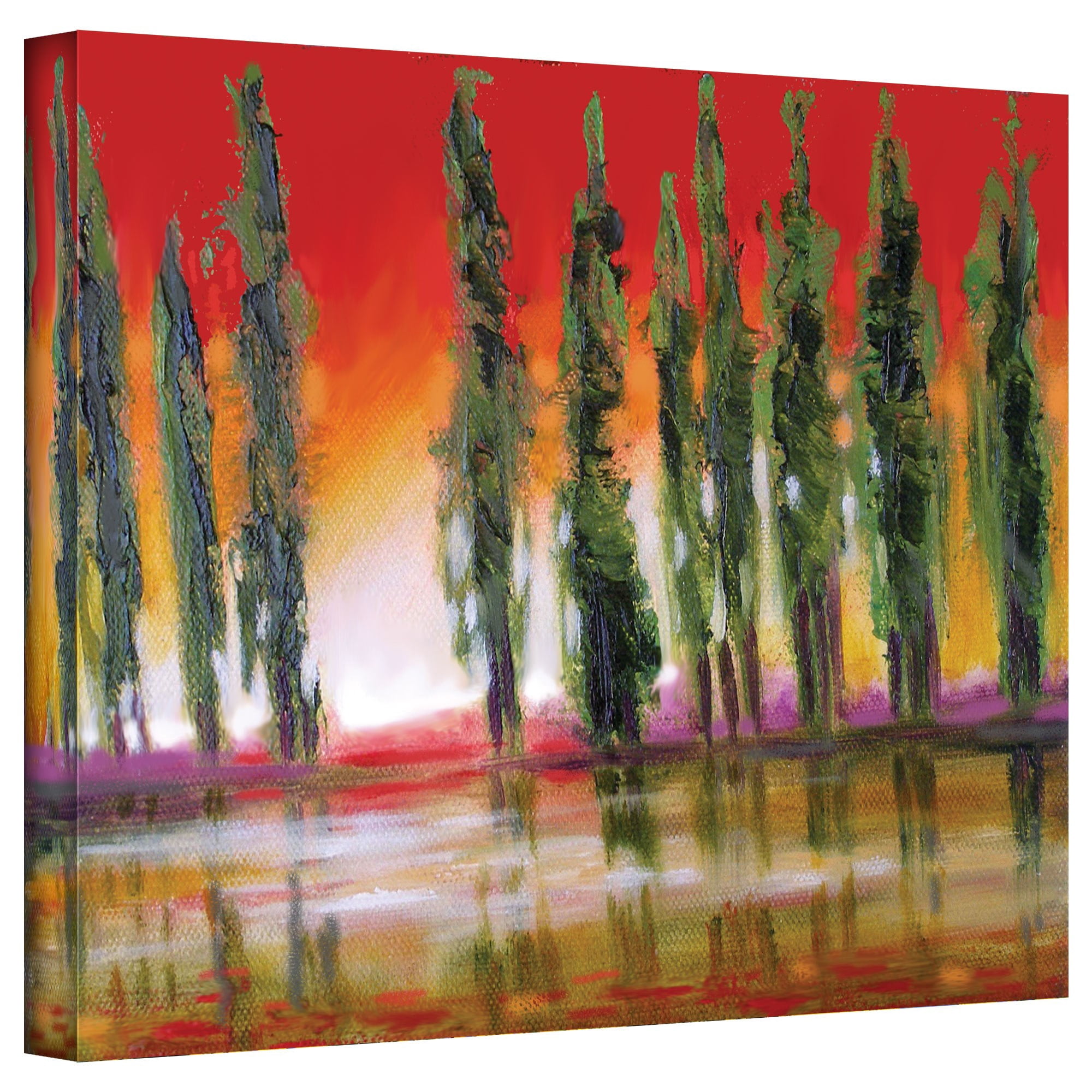 ArtWall Susi Franco "Tuscan Cypress Sunset" Gallery-wrapped Canvas