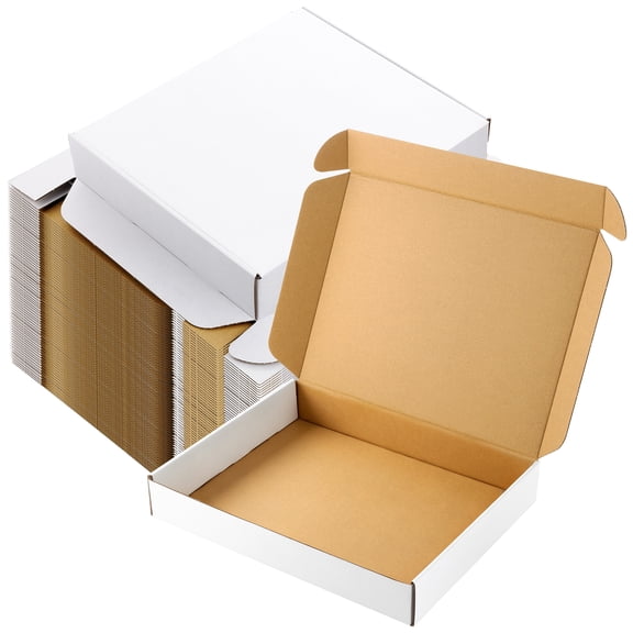 BagDream 13x10x2" White Shipping Boxes 20 Pack Corrugated Cardboard Boxes Mailers for Packaging, Mailing, Small Business (with 50 Stickers)