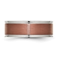 thumbnail image 3 of Chisel Titanium Brushed Center Brown IP-plated 8mm Grooved Edge Band, 3 of 7