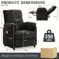 thumbnail image 3 of Power Recliner Chair, Holaki Electric Power Recliner with Side Pocket and Remote, Modern Chenille Fabric Recliner Chairs for Adults, Small Recliner for Small Space Nursery Living Room, Black, 3 of 9