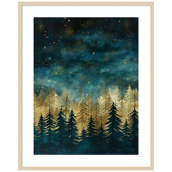 Amanti Art Teal and Tan 2 Wood Framed Wall Art Print