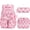 Strawberry Argyle, variant on 3-Piece Kawaii Backpack with Lunch Box & Pencil Case - Lightweigt Waterproof Daypacks Travel Bookbag, Heart Leopard