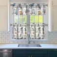 thumbnail image 3 of Kitchen Curtains 24 Inch Short - 3 Panel Set with Cute Cat Paw Pattern, Rod Pocket Window Curtain, 100% Polyester for Pet Lovers Farmhouse, Cafe, Kitchen, Bedroom, Easy Wash, 3 of 6