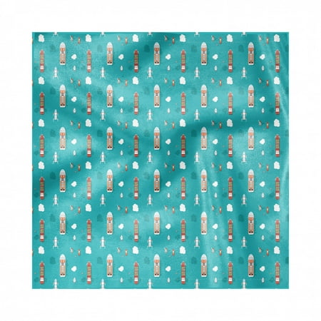 Cruise Ship Napkins Set of 4, Top View Sea Ships Water and Yacht Boat Transport Cruise Travel Illustration, Silky Satin Fabric for Brunch Dinner Buffet Party, by Ambesonne