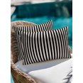 thumbnail image 4 of Waterproof Outdoor Throw Pillows with Inserts 12"x20", Black Striped Soft Decorative Pillowcases for Couch Bedroom, Modern Simple Farmhouse Beige Vintage Pillow Covers for Sofa Living Room, 4 of 8