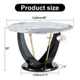 thumbnail image 6 of Juiluna 48" Sintered Stone Dining Table With MDF Legs Imitation Marble Desktop Circular Modern Dining Table For Living Room Restaurants, 6 of 9