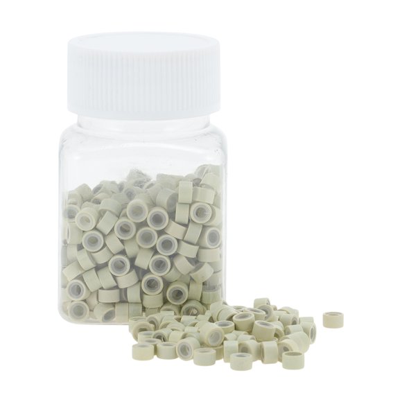 Unique Bargains 500pcs Fashion Nano Hair Beads for Wig Braiding for Hair Extension Beige Yellow
