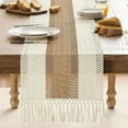 thumbnail image 3 of Simple Macrame Burlap Dining Table Runner, Farmhouse Rustic Bohemian Table Decoration for Home Party Decor,12x72 IN, 3 of 5