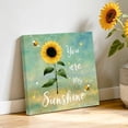 thumbnail image 2 of You Are My Sunshine Canvas Wall Art for Living Room, Country Watercolor Sunflower Floral Bees Yellow Green Poster Print Painting for Bedroom Office Home Decor Wall Pictures Prepare To Hang 12"x12", 2 of 9