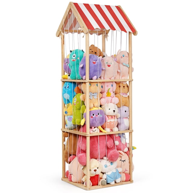 Organizador vertical de madera para almacenamiento de peluches Edudif, capacidad 42 kg