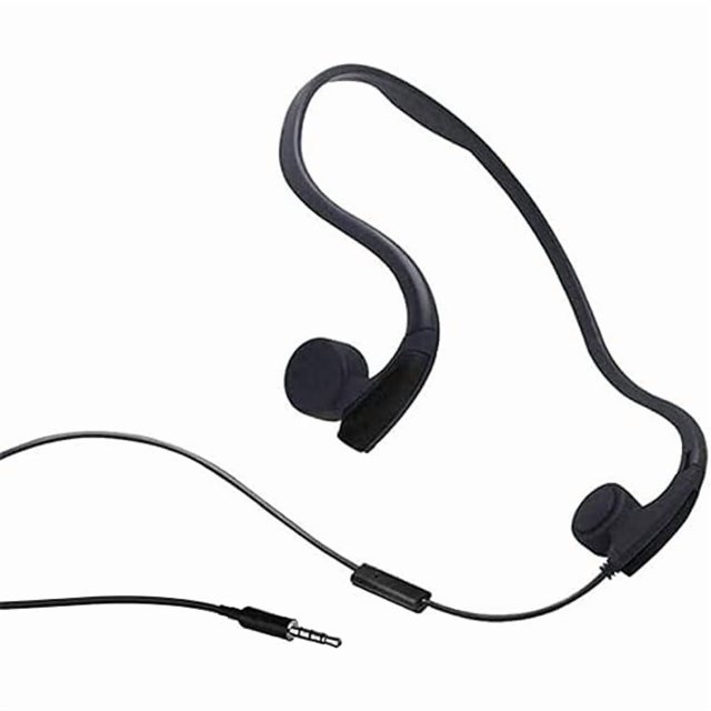 wonima11 Bone Conduction Headphones, Open-Ear Wired Sports Bone Conduction Earbuds, 3.5mm Connector Sweat Resistant Headphones for Sports Running Driving Cycling Workouts,Black