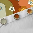 thumbnail image 4 of Homewish Cherry Blossoms Kids Curtains Pack of 2 (42x84 Each), Farmhouse Mushroom Plant Curtains Blackout, Retro Stripes Abstract Ombre Bedroom Curtains, Blackout Curtains Decor, 4 of 6