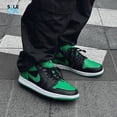 thumbnail image 1 of A i r-Jor-dan 1 AJ1 Low (GS) Black/Black-Lucky Green-White 553560-065 553558-065, 1 of 6