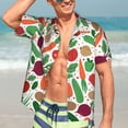 thumbnail image 4 of Uemuo Vegetables Printed Regular Fit Short Sleeve Casual Hawaiian Shirt for Men,Aloha shirt,Tropical shirt,Floral print shirt,Vacation Beach shirt-XX-Large, 4 of 9