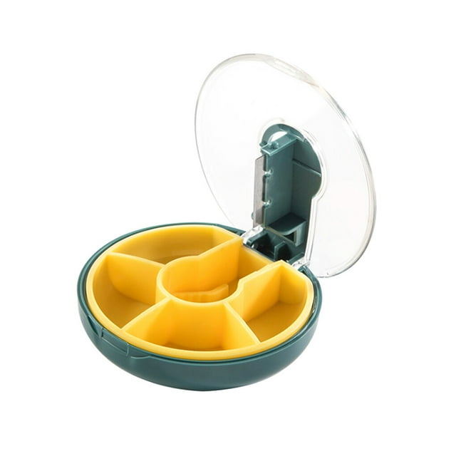 Boîte à Pilules ABS PC Réutilisable Trancheuse en Acier Inoxydable Séparateur de Comprimés Accessoires de Voyage d'Affaires Vert Noirâtre