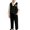 Black, variant on Boys 5 Piece Suit Set Cotton Double Button Floral Accent Vest Straight Leg Dress Pants Bow Tie Long Sleeve Shirt Fall Wedding Guest Clothes