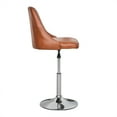 thumbnail image 6 of VECELO Bar Stools Set of 1, Swivel Adjustable Barstools with Backrest, PU Leather Upholstered Chairs, Round Heavy Metal Base, Brown, 6 of 6