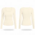 thumbnail image 5 of MYAOYINo Boundaries Ladies Long Sleeve Ribbed Tee Scoop Neck Slim Fit Casual Top, 5 of 9