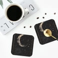 thumbnail image 5 of Fuzoiu Abstract Starry Sky Moon Print Leather Coasters Set,Drink Coasters Set of 6,for Tabletop Protection, Durable PVC Coasters,Home Décor and Housewarming Gift,Square, 5 of 7