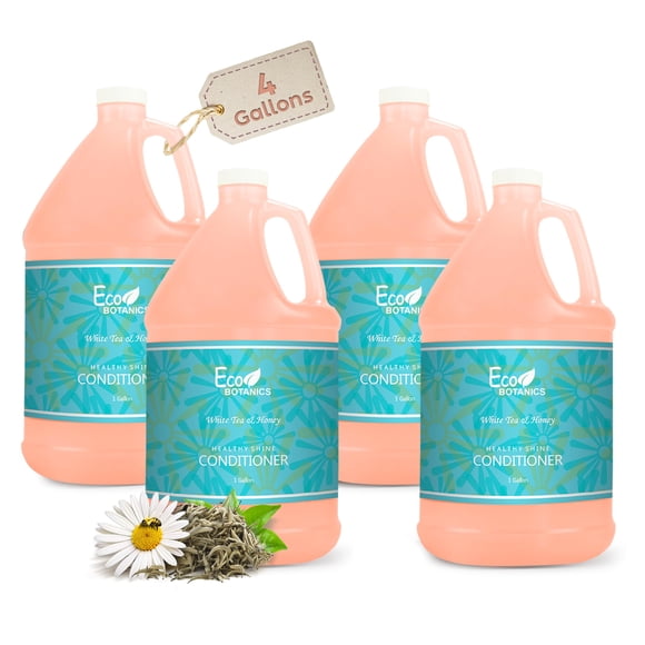 1-Shoppe Terra Pure Eco Botanics Acondicionador natural con miel cruda y té blanco | Artículos de tocador a granel con jarra de un galón para alquileres vacacionales y baños domésticos en Airbnb | Rec