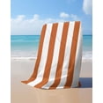 thumbnail image 4 of Orange Stripes Beach Towels Oversized Super Absorbent, Simple Orange White Texture Lightweight Bath Towel Quick Dry Sets For Bathroom/Pool/Rv Camping/Beach Play/Gym Room/Picnic 31"x62", 4 of 8