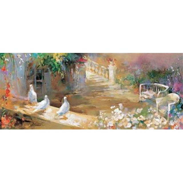 Affiche affiche Cour Paisible Imprimée par Willem Haenraets&44; 24 x 48 - Grande