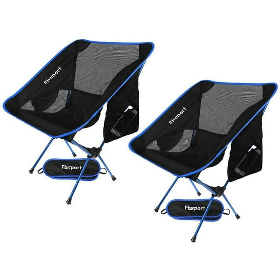 2 Pacs Small Folding Camping Chairs in Sports& Outdoors, Travelling Collapsible Adult Chair Lawn Chairs with Carry Bag,Dark Blue