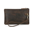 thumbnail image 2 of Sac Pochette Rétro pour Homme - avec Dragonne - Sac à Main en Cuir Véritable de Cheval Fou - Portefeuille Long Grande Capacité en Cuir de Vache Pleine Fleur, 2 of 7