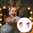 thumbnail image 3 of CILENON Pearl Christmas Earrings Christmas Creative Holiday Party Earrings Jewelry Hoop Earrings Women (I,One Size), 3 of 5