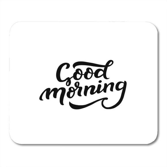 POGLIP ABC Black Day Hand Drawn Lettering Good Morning Text Brush Mousepad Mouse Pad Mouse Mat 9x10 inch