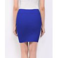 thumbnail image 3 of Made by Johnny Women's Elastic Waist Stretch Bodycon Midi Pencil Skirt Above The Knee Length Classic Skirt XXXL ROYAL, 3 of 5