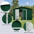 thumbnail image 5 of 10ft x 12ft Outdoor Storage Sheds, Metal Waterproof Tool Sheds with Aluminum Frames & Punched Vents & Hinged Lockable Doors, Heavy-Duty Sheds Unit for Patio Storage, Chicken Coop, White+Green, 5 of 6