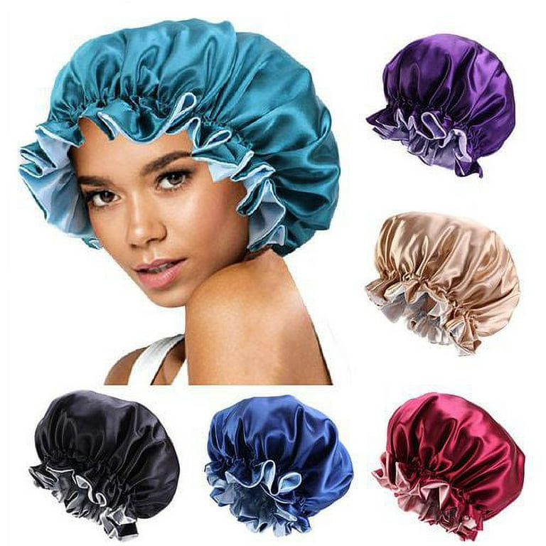 Bonnet doublé de satin bleu marine pour femmes et hommes - Bonnet doux et  chaud avec doublure en satin pour protéger les cheveux