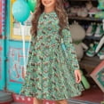 thumbnail image 2 of DISNIMO Girls Horse Dress Long Sleeve Flower Dress Kids 7-8 Year Old Girl Dresses Long Sleeve Collar Dress for Kid Girls Button Down Midi Dress for Children Skater Dress Kid Clothes Dress Girl, 2 of 7