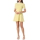 thumbnail image 1 of INSPIRE CHIC Vestido corto de manga corta con panel de contraste y cuello con volantes para mujer XL amarillo, 1 of 8