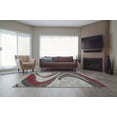 thumbnail image 3 of Spirals Abstract Pattern Area Rug Carpet in Red Grey Black, 4x6 (3'11" x 5'7", 120cm x 170cm), 3 of 5