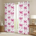 thumbnail image 2 of Homewish Pink Bow Blackout Curtains Set of 2 (52x84 Each) for Kids Girls, Kawaii Daisy Floral Window Curtains, Watercolor Bowknot Curtains and Drapes, Luxurious Bedroom Decor, 2 of 6