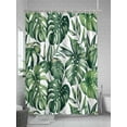 thumbnail image 5 of Tropical Botanical Shower Curtain, Nature Palm Leaf Monstera Bathroom Decor Curtains Set with Hooks, Green Waterproof Fabric Home Accessories， 66 X 72 Inch Long, 5 of 6