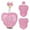 Pink, variant on Goose Statue Outfit with Rose for 23In Cement Statue Garden Porch Valentine's Day Outdoor Ornament Home Decoration Pink