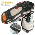 thumbnail image 4 of TELOLY 24 Teeth Stainless Steel Ice Walk Traction Cleats Crampons - Anti-Slip Shoe/Boot Footwear Snow Ice Spikes Traction Ice Cleats Grippers for Hiking, Climbing, Walking, Jogging (XL), 4 of 7