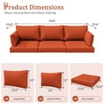 thumbnail image 2 of Snubbull 8-Piece Patio Furniture Cushions, Replacement Outdoor Cushions for 3-Seat Sectional Sofa, Waterproof & Zipped, 25.6"*23.6"*8", Orange​​, 2 of 8