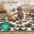thumbnail image 4 of ODIKA 2'x3' Washable Throw Rug Non-Slip, Low Profile, Flatwoven, Easy Care Vintage Woodland Distressed Wildlife Border Motifs Cabin Print Refined for Hallway, Study Room, 4 of 7