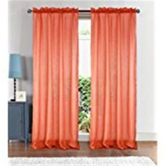 Astro Textured 54 x 90 in. Rod Pocket Curtain Panel, Coral
